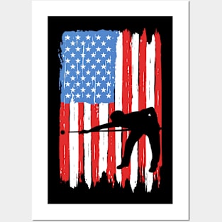 American Flag Snooker Graphic Posters and Art